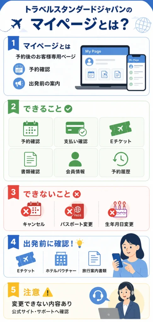 トラベルスタンダードジャパンのマイページとは？