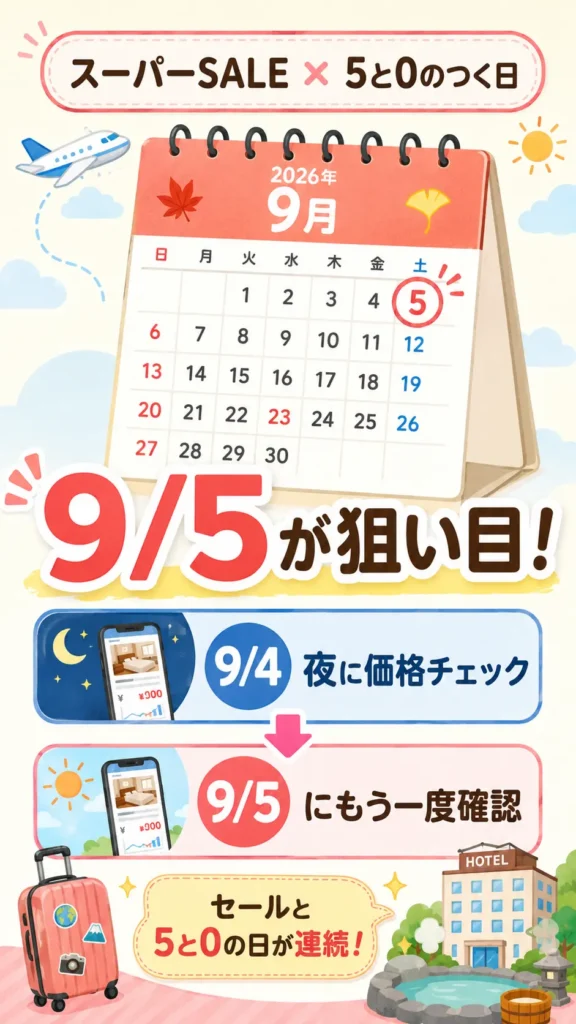 2026年9月は9月5日が最初の狙い目