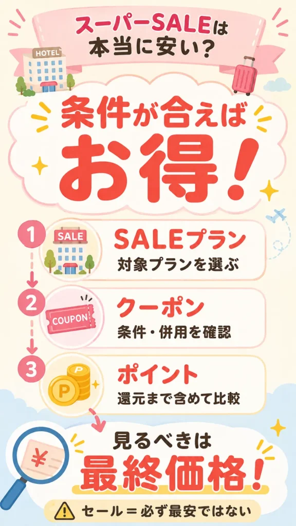 楽天トラベルスーパーセールは本当に安い？結論は条件が合えばお得