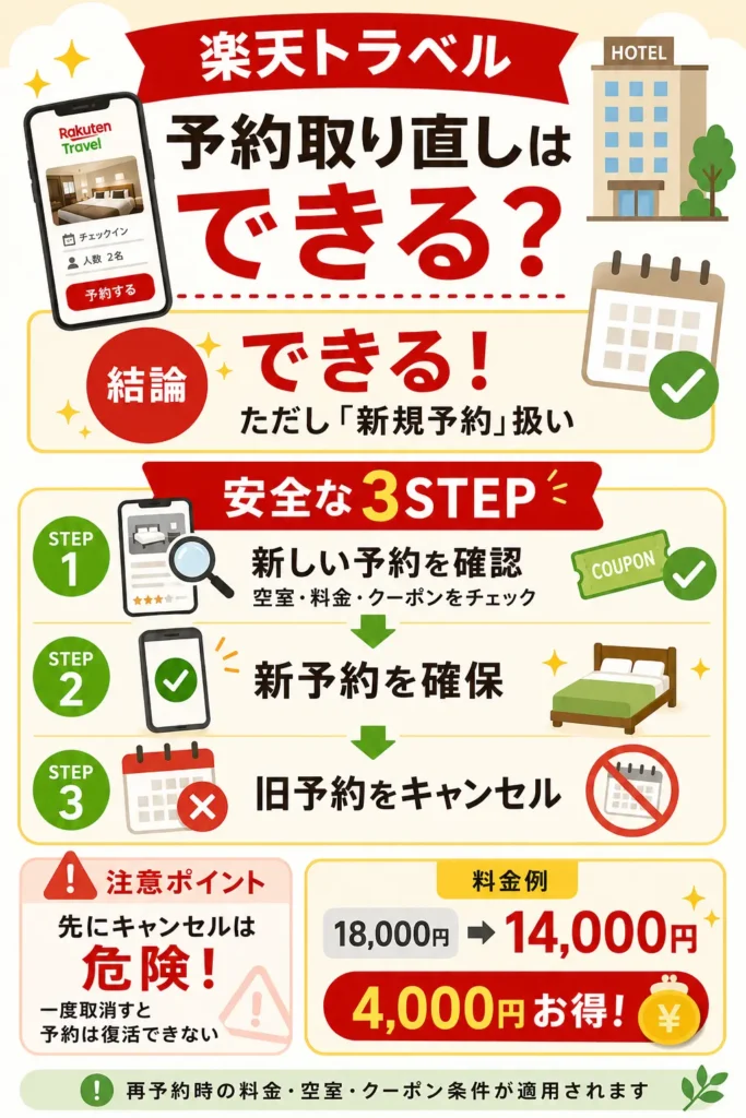 楽天トラベル予約取り直しガイド